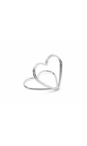 Place Card Holders Hearts, Silver, 2.5 cm (1 pkt / 10 pc.)