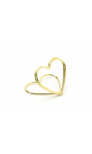 Place Card Holders Hearts, Gold, 2.5 cm (1 pkt / 10 pc.)