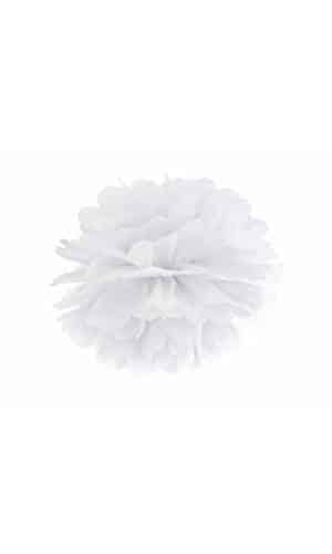 Tissue Paper Pompom, White, 25cm