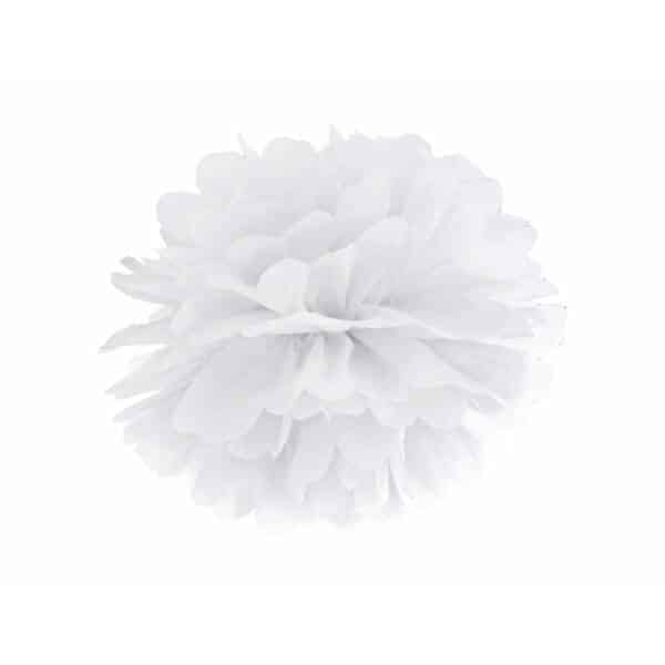 Tissue Paper Pompom, White, 25cm