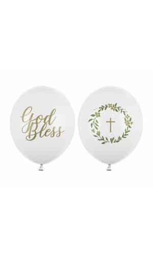 God Bless Latex Balloon 30cm Pastel Pure White (Assorted Design) - 1pc