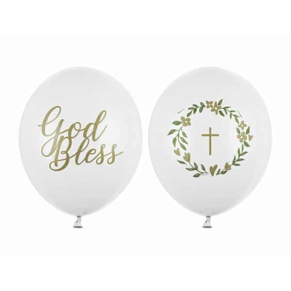 God Bless Latex Balloon 30cm Pastel Pure White (Assorted Design) - 1pc