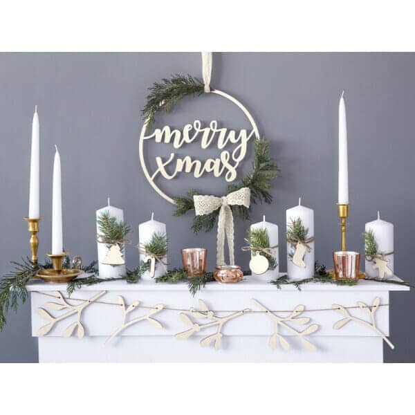 Taper Candle, Matt, White, 24cm (1pc)