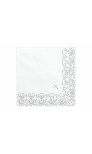 Napkins First Communion / Confirmation 33x33cm, Silver (1 pkt / 20 pc.)
