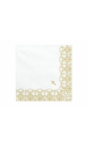 Napkins First Communion / Confirmation 33x33cm, Gold (1 pkt / 20 pc.)