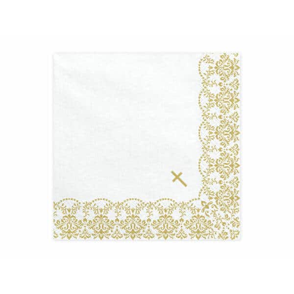 Napkins First Communion / Confirmation 33x33cm, Gold (1 pkt / 20 pc.)