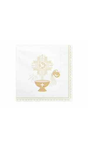 Napkins Holy Baptism, 33x33cm, Gold (1 pkt / 20 pc.)