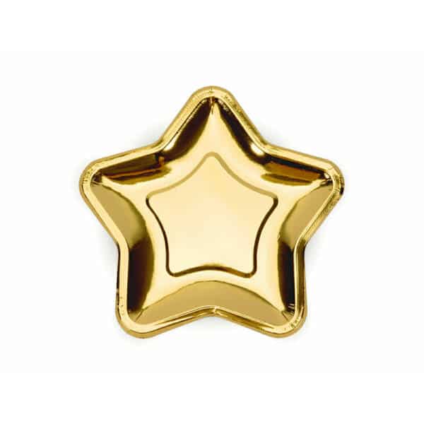 Paper Plates Star, Gold, 18cm (1 pkt / 6 pc.)