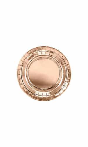 Round Paper Plates, Rose Gold, 18cm (1 pkt / 6 pc.)