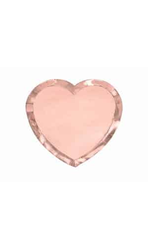 Plates Heart, Rose Gold, 21x19cm (1 pkt / 6 pc.)