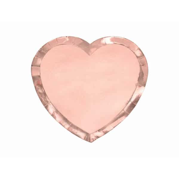 Plates Heart, Rose Gold, 21x19cm (1 pkt / 6 pc.)