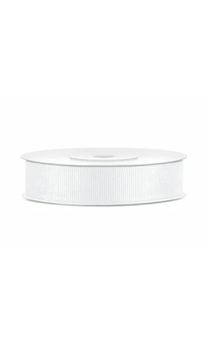 Grosgrain Ribbon, White, 15mm (Sold Per Metre)