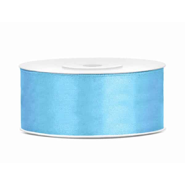 Satin Ribbon, Sky-Blue, 25mm (Sold Per Metre)