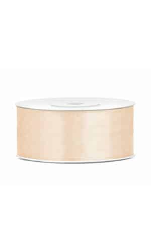 Satin Ribbon, Cream, 25mm (Sold Per Metre)