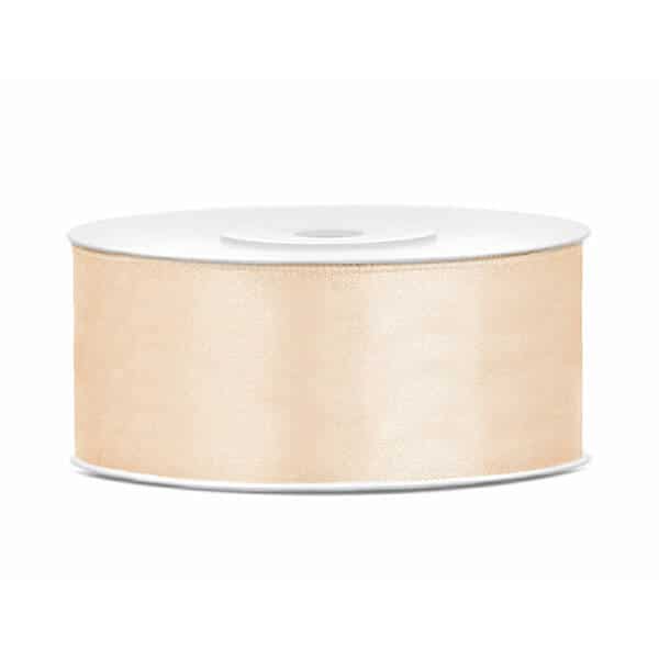 Satin Ribbon, Cream, 25mm (Sold Per Metre)