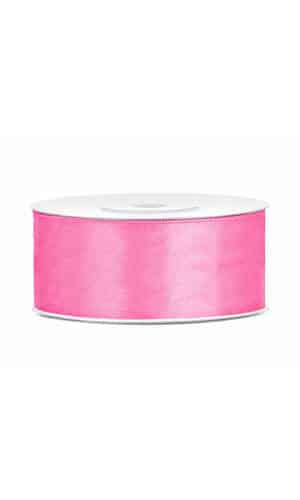 Satin Ribbon, Pink, 25mm (Sold Per Metre)