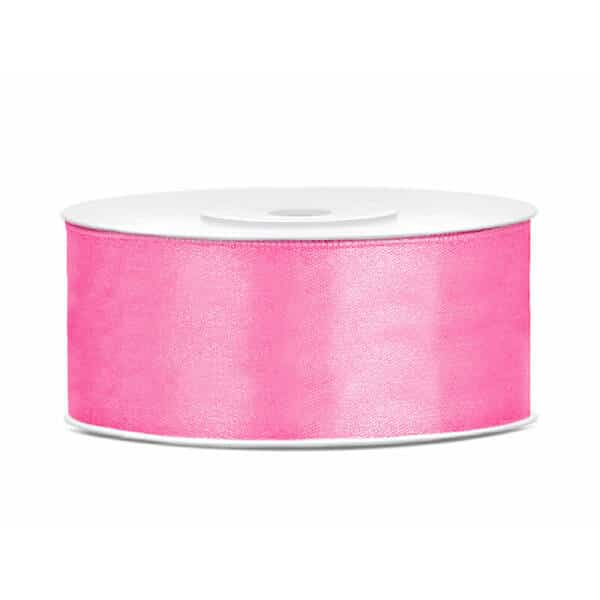 Satin Ribbon, Pink, 25mm (Sold Per Metre)