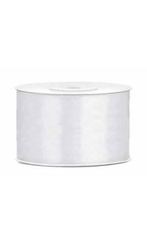 Satin Ribbon, White, 38mm (Sold Per Metre)