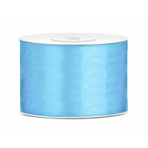 Satin Ribbon, Sky-Blue, 50mm (Sold Per Metre)