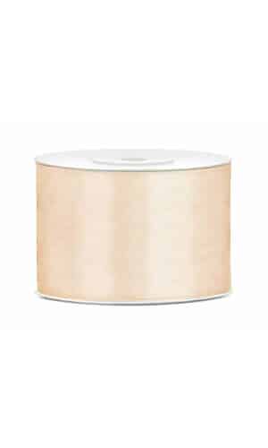 Satin Ribbon, Cream, 50mm (Sold Per Metre)