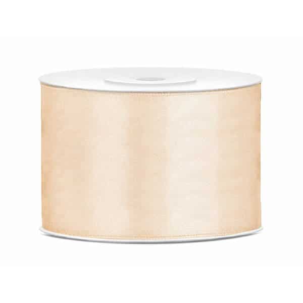 Satin Ribbon, Cream, 50mm (Sold Per Metre)