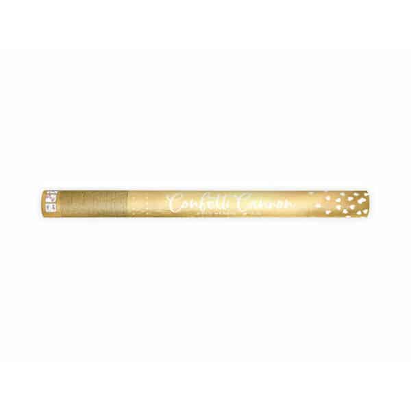 Confetti Cannon With Hearts, Gold, 60cm