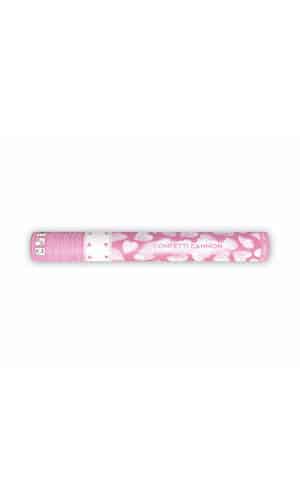 Confetti Cannon With Hearts, White, 40cm