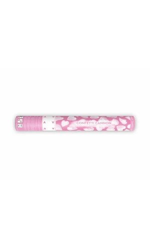 Confetti Cannon With Hearts, White, 40cm