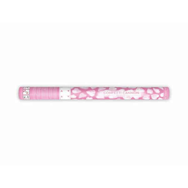 Confetti Cannon With Hearts, White, 60cm
