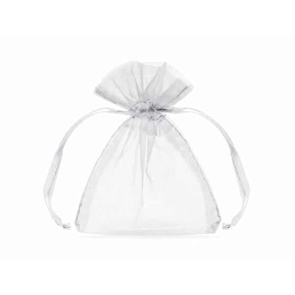Organza Pouches, White, 10cm (1 pkt / 10 pc.)