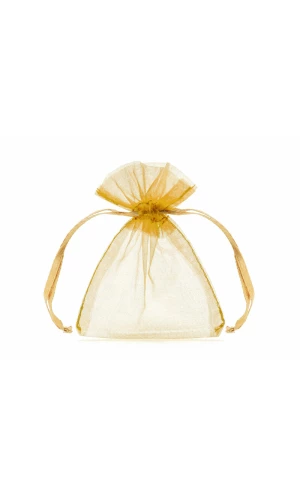 Organza Pouches, Gold, 10cm (1 pkt / 10 pc.)