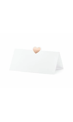 Place Cards - Heart, Rose Gold, 10x5cm (1 pkt / 10 pc.)