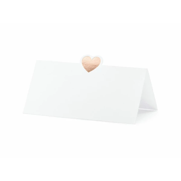 Place Cards - Heart, Rose Gold, 10x5cm (1 pkt / 10 pc.)