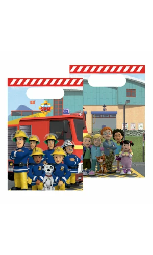 Fireman Sam Paper Party Bags 15.8cm x 23.6cm - 8pk