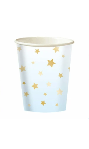 1st Birthday Blue Ombre Paper Cups 250ml - 8pk