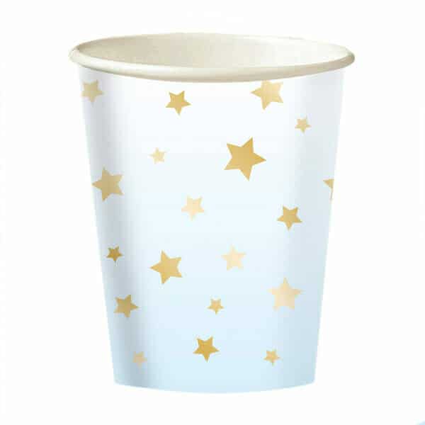 1st Birthday Blue Ombre Paper Cups 250ml - 8pk