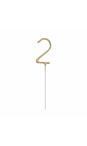 Birthday Gold Glitz Sparkler 17.8cm - Number 2
