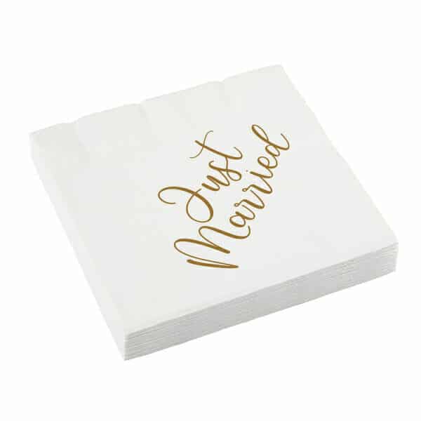 Wedding Napkins "Just Married" 33 x 33cm - 16pk