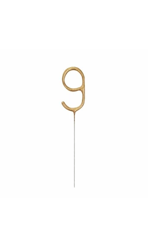 Birthday Gold Glitz Sparkler 17.8cm - Number 9
