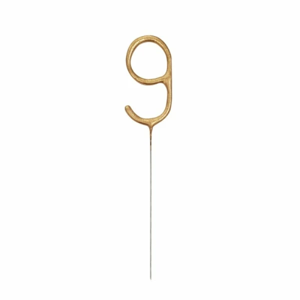 Birthday Gold Glitz Sparkler 17.8cm - Number 9