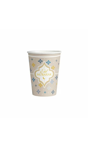 Eid Ramadan Metallic Golc Cups 250ml - 8pk