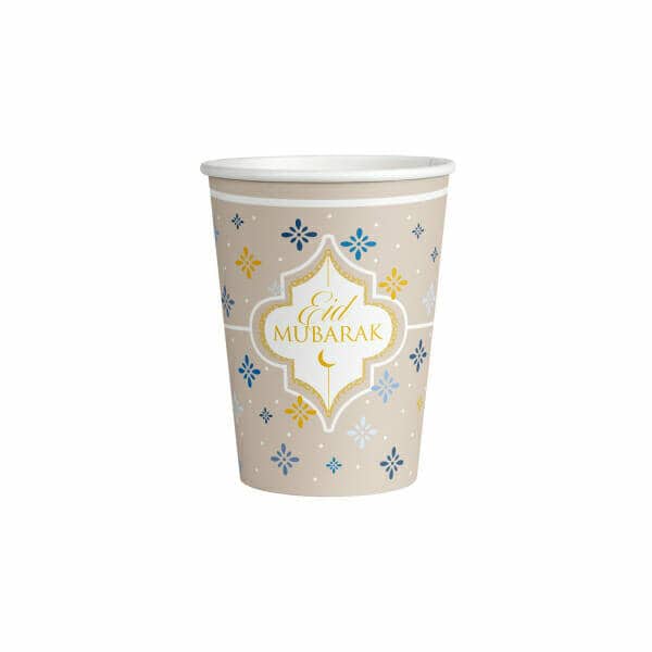 Eid Ramadan Metallic Golc Cups 250ml - 8pk