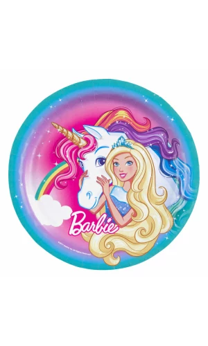 Barbie Dreamtopia Round Plates 23cm - 8pk