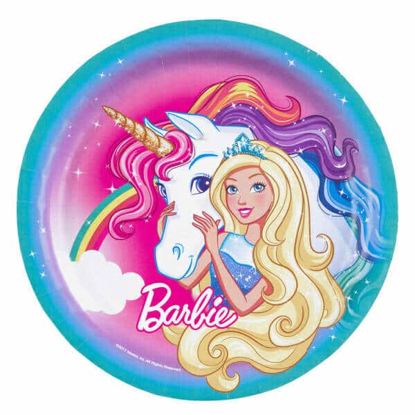 Barbie Dreamtopia Round Plates 23cm - 8pk