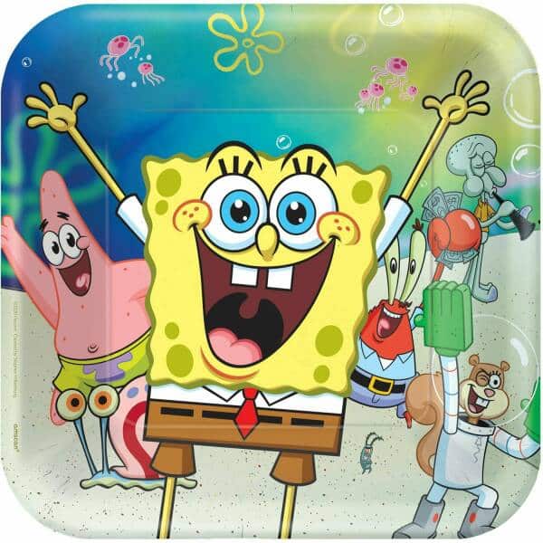 SpongeBob Square Paper Plates 23cm - 8pk