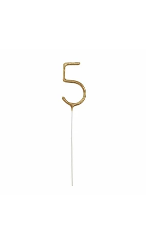 Birthday Gold Glitz Sparkler 17.8cm - Number 5