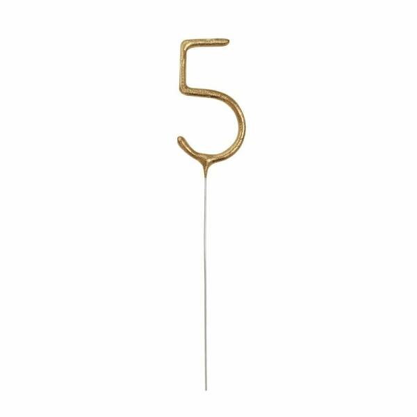 Birthday Gold Glitz Sparkler 17.8cm - Number 5