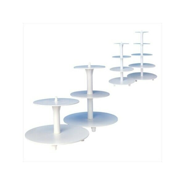 White Plastic Cup Cake Stand with 5 Tier