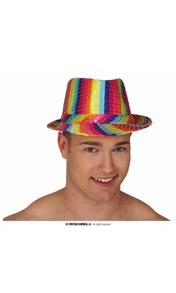 Pride Sequined Gangster Hat - Adult One Size