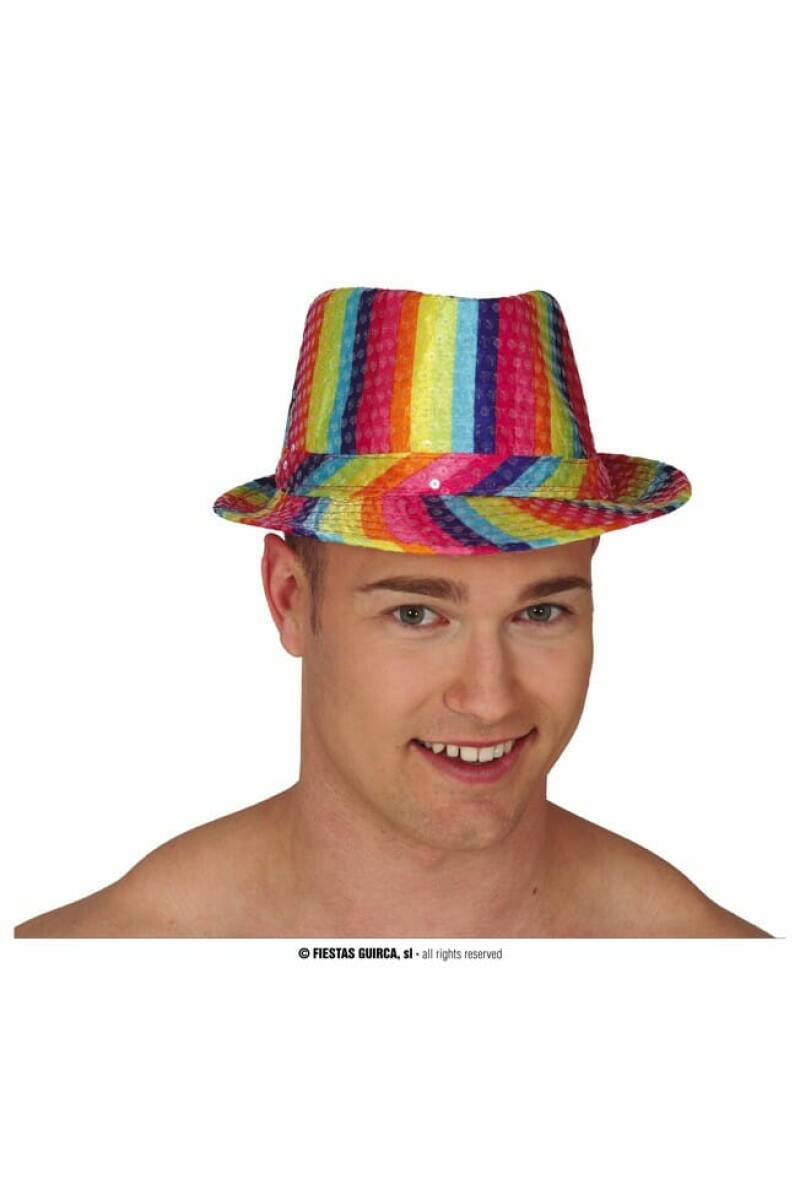 Pride Sequined Gangster Hat - Adult One Size